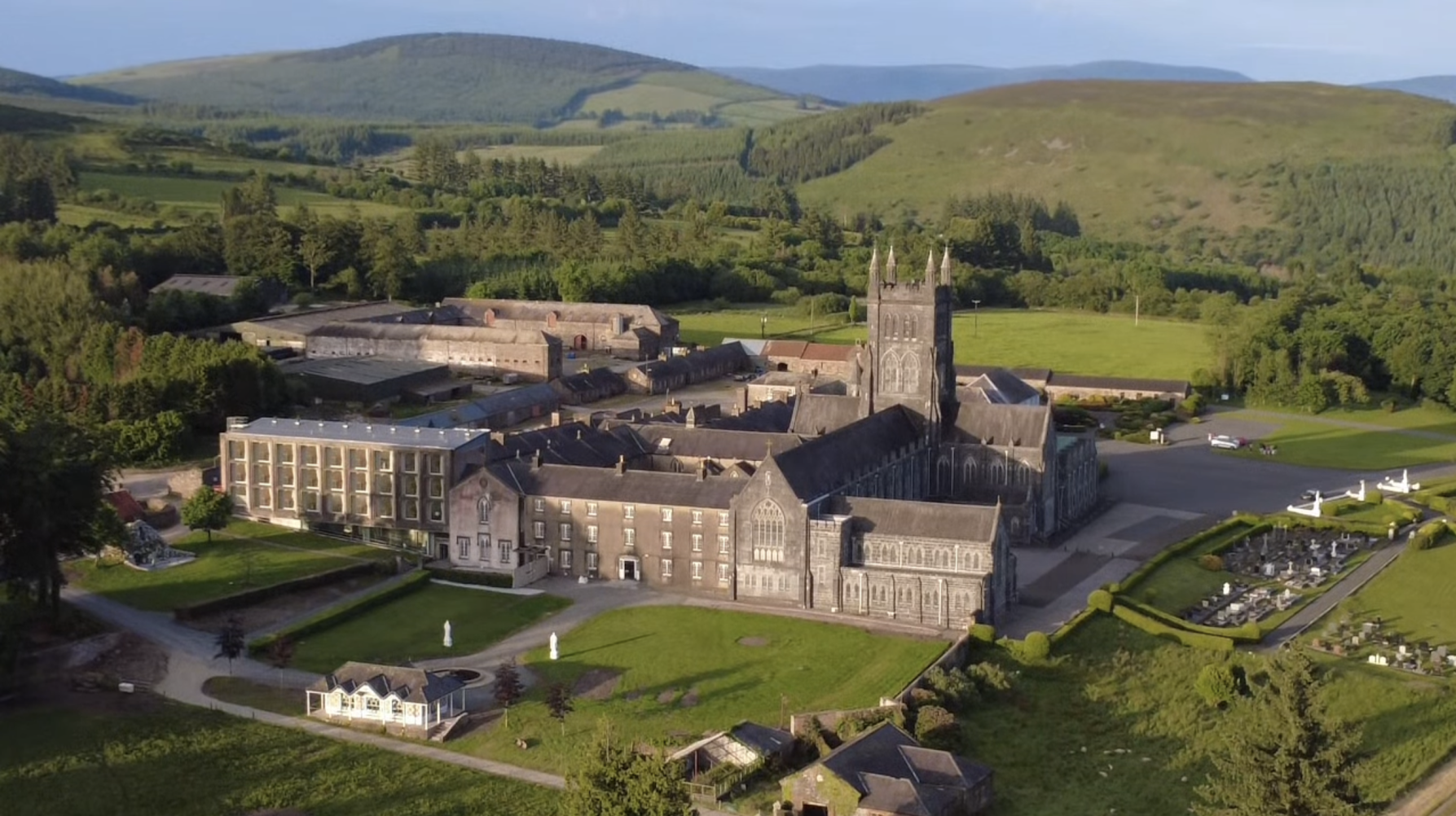 Aerial drone view of Mount Melleray Abbey